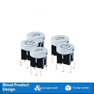 Selbst rück stellende Drucktasten schalter im Großhandel mit LED-Licht, 9,2mm ABS DC12V-Schalter mit 6 Stiften für kleine Elektro geräte - Product Image 2