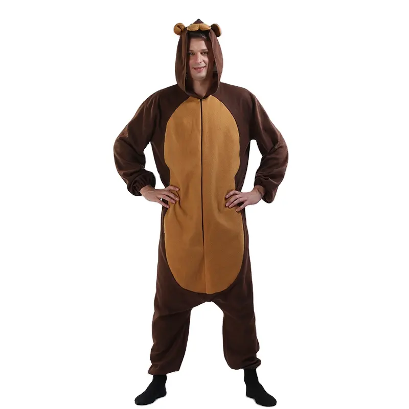 Halloween Cosplay Fancy Party Dress adulto vestito con cappuccio simpatico orso adulto animale Costume