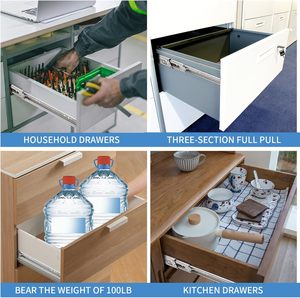 Sneida 45Mm Màu Xanh Mạ Kẽm Bóng-Mang Ngăn Kéo Trượt Đường Ray Chất Lượng Cao Correderas Cho Ngoài Trời Đồ Nội Thất Nhà Bếp 30% Hot Bán Hàng - Product Image 5