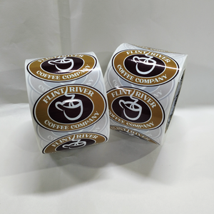 Printed Self Adhesive <strong>Oval</strong> Shape Sticker Custom Waterproof Vinyl Glossy Sealing Sticker for Coffee Brand - Product Image 2
