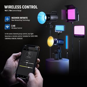 NEEWER MS60B LED Video Light 2.4G/APP <strong>Control</strong> 65W Metal Mini Compact COB <strong>Continuous</strong> <strong>Output</strong> Lighting Spotlight - Product Image 5
