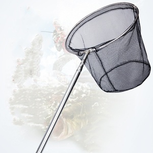 Custom Portable <strong>Soft</strong> Rubber Mesh Landing <strong>Net</strong> for Large Fishing New Style Retractable Foldable with Handle Made of PE <strong>Plastic</strong> - Product Image 1