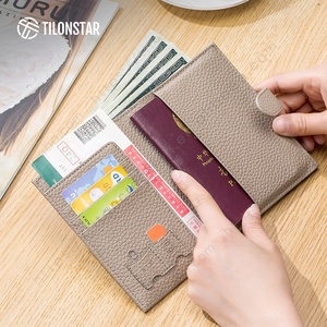 TILONSTAR TPW107P设计师真皮护照套卡夹钱包商务旅行护照套带射频识别阻挡 - Product Image 5