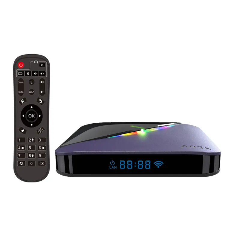 A95X F3 Amlogic S905X3 Android9.0 Dual WIFI 2gb/4gb de ram 16gb/32gb/64gb ROM privado única luz RGB Android 9,0 caja de TV A95XF3