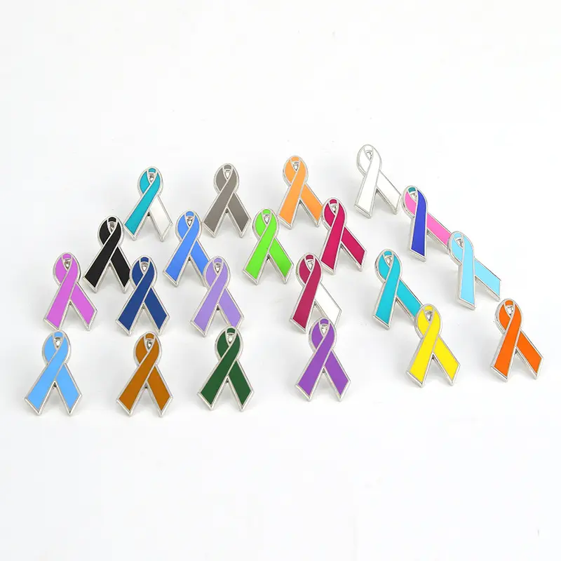 Nacional personalizado Rosa conciencia corbata etiqueta cinta cáncer de mama esmalte pines para Commonweal Org