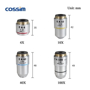 195毫米4X 10X 40X 100X生物显微镜消色差物镜透镜 - Product Image 3