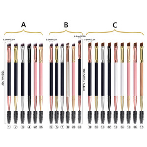Çift uçlu 2-in-1 açılı kirpik kaş fırçası seti naylon kirpik tarak ve kaş fırçası ile özel Logo makyaj aracı - Product Image 2