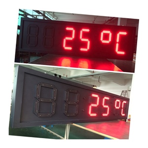 จอแสดงผล Led อุณหภูมิกลางแจ้ง,เซนเซอร์แสดงผลขนาดใหญ่สว่างดิจิตอลจอแสดงผล Led แสดงอุณหภูมินาฬิกา