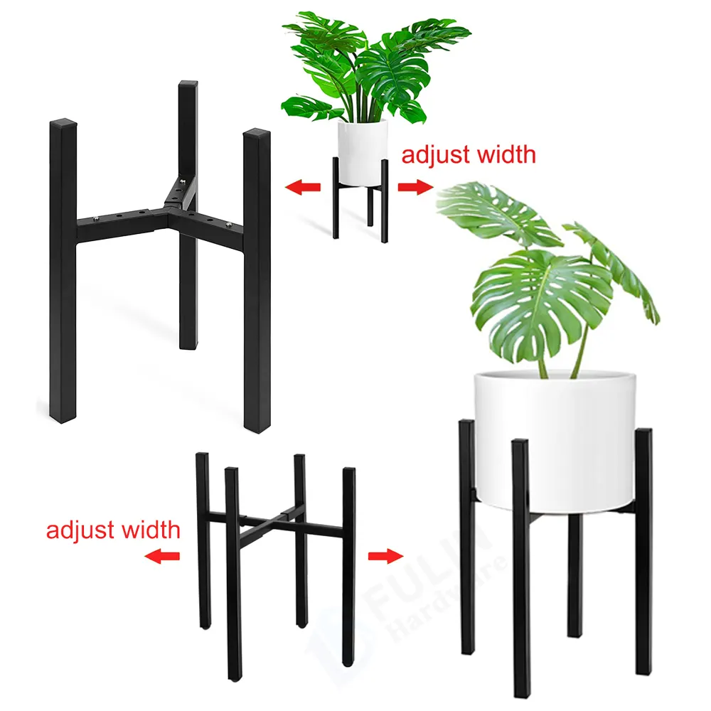 Support réglable en fer pour Pot de fleurs en céramique, présentoir de jardinage d'intérieur, support de plante en Pot en métal