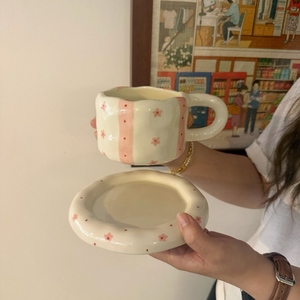 热卖创意新奇陶瓷咖啡杯和茶碟套装胖乎乎的茶和咖啡礼物设计