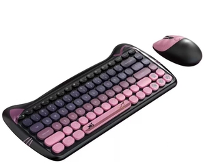 Mini teclado inalámbrico de 78 teclas para tabletas y mouse Combo de teclado y mouse inalámbrico para niñas