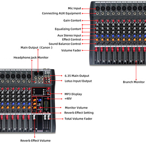 Professional Xtuga CT160X Sound Audio <strong>Mixer</strong> DSP Effector Stage Controller Professional Stage <strong>Pro</strong> Audio <strong>Mixer</strong>