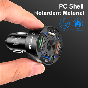 Smart 4 USB Car Charger QC3.0 Dedicated Port 3 Ports 2.1A 20W Total <strong>Output</strong> 12V-24V DC <strong>Input</strong> ABS Shell for Multi <strong>Devices</strong> - Product Image 5