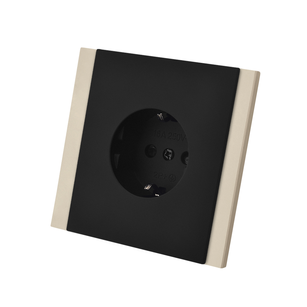 1 Schuko Socket Black