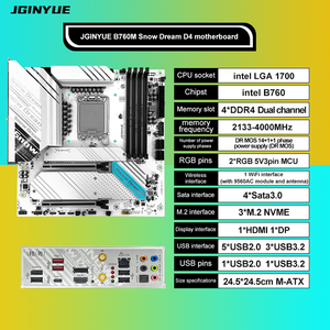 JGINYUE B760M Motherboard M ATX LGA 1700 B760M-Snow Dream D4 Unterstützt Intel I3/I5/I7/I9 12./13. Prozessor Dual DDR4 Speicher Neu - Product Image 3