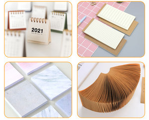 Bloc de notas de mármol reciclado, libreta con logotipo personalizado, color rosa, mini notas adhesivas con calendario, 5x3