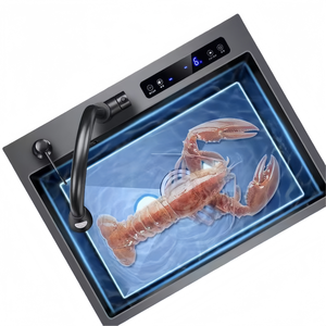 Popüler büyük tek mutfak lavabo el yapımı LED dijital ekran akıllı çok fonksiyonlu lavabo çizilmeye dayanıklı emek tasarrufu iki - Product Image 5