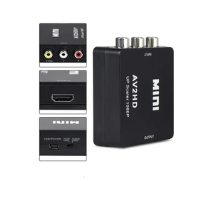 高质量高清1080P AV2HD视频转换器适配器AV Cvbs RCA 3RCA输入到高清电视输出视频转换器适配器开关盒