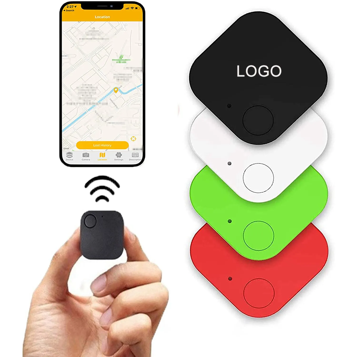 Mini suivi électronique Pet Dog Tracker Key Finder Pet Tracker Emplacement Smart Pet LOGO personnalisé Portefeuille Tracker Alarme Anti-perte