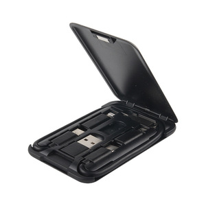 卡形迷你USB旅行充电套件可携带USB充电电缆套件多适配器sim卡储物盒 - Product Image 3