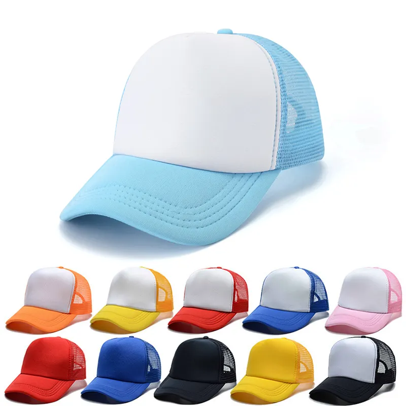 الجملة الهيب هوب القطن شبكة قبعة سائق الشاحنة فارغة Casquette البيسبول طباعة شعار مخصص 5 لوحة مطرزة الرياضة قبعات