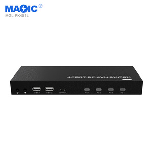 DisplayPort 4 Port <strong>KVM</strong> Switcher 4k 60hz DP <strong>KVM</strong> <strong>Switches</strong> with 3.5mm Audio and Microphone