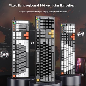 Teclado mecánico con cable personalizado de 104 teclas, alto valor de color, eje óptico, funciones de juego de deportes electrónicos para computadora de escritorio y oficina - Product Image 1