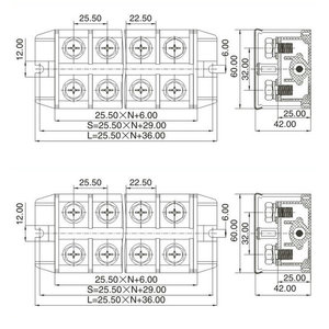 Terminal BlockPS38/22/60-Conector de cableado de corriente Bloque de terminales Tira de terminales al por mayor - Product Image 3