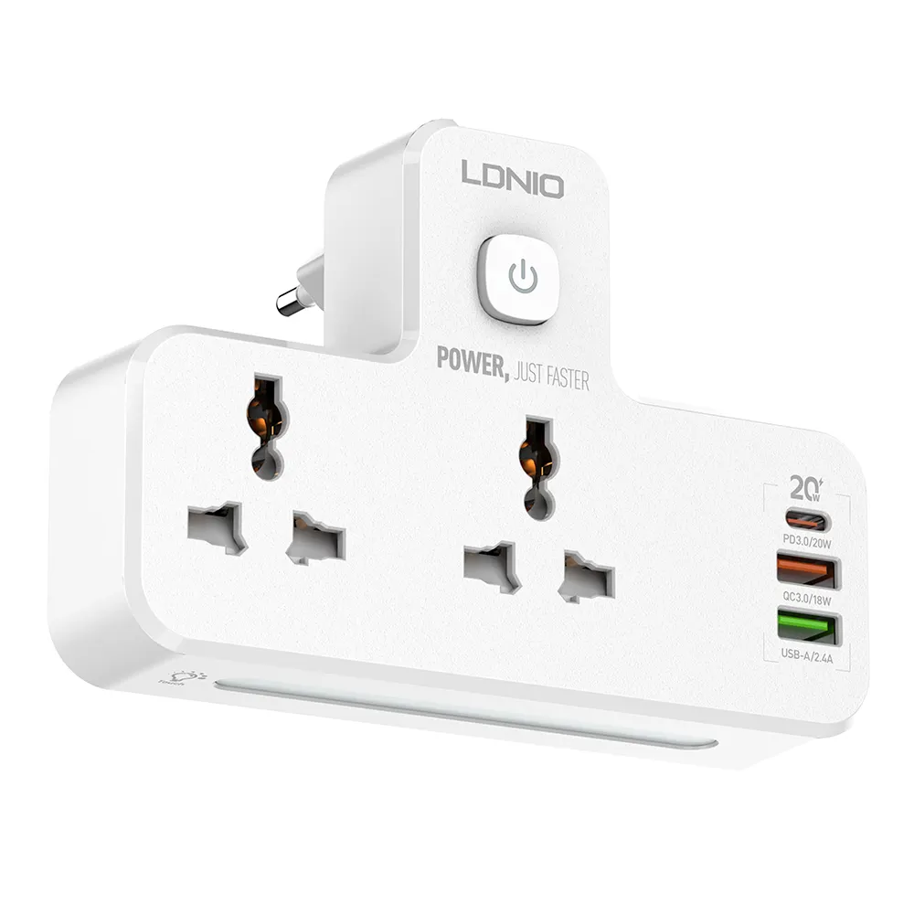 LDNIO — rallonge de câble électrique à 3 entrées 1 à 3 prises (SC2311), adaptateur secteur mural USB