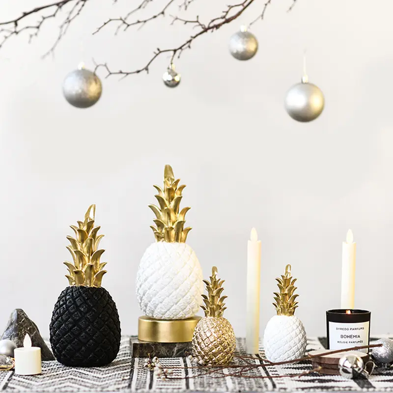 Designer nordico artigianato in resina ananas dorato ornamenti creativi accessori per la decorazione del Desktop artigianato pezzi decorazioni per la casa