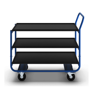 <strong>3</strong>-Tier MDF Platform <strong>Trolley</strong> 150kg Load Capacity Table <strong>Trolley</strong> Rolling Table with Rounded Edges - Product Image 1
