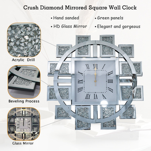 Sang Trọng Trang Trí Nội Thất Vàng Kính Đồng Hồ Treo Tường Độ<span class=keywords><strong>c</strong></span> Đáo Pha Lê Bị Gãy Kim <span class=keywords><strong>C</strong></span>ương Arabesque 3D Thiết Kế Phong <span class=keywords><strong>C</strong></span>ách Nghệ Thuật Nhà Máy <span class=keywords><strong>C</strong></span>ạnh Tranh - Product Image 4