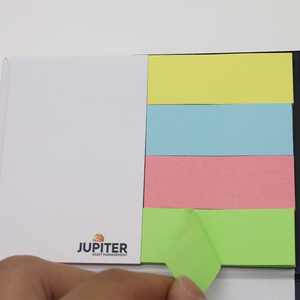 Bloc de notas adhesivas recicladas con logotipo personalizado, juego de bloc de notas de oficina, notas adhesivas multicolores personalizadas con logotipo - Product Image 4