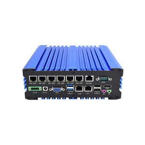 Mini PC industrial 8 Lan Port PC Computadora de control industrial DDR4 mini pc Dual Core Computadora industrial integrada sin ventilador - Product Image 1