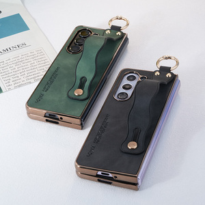 Çok fonksiyonlu deri telefon kılıfı kabuk için Samsung Galaxy Z Fold 7 6 5 4 3 elektroliz bilek kayışı arka kapak - Product Image 2
