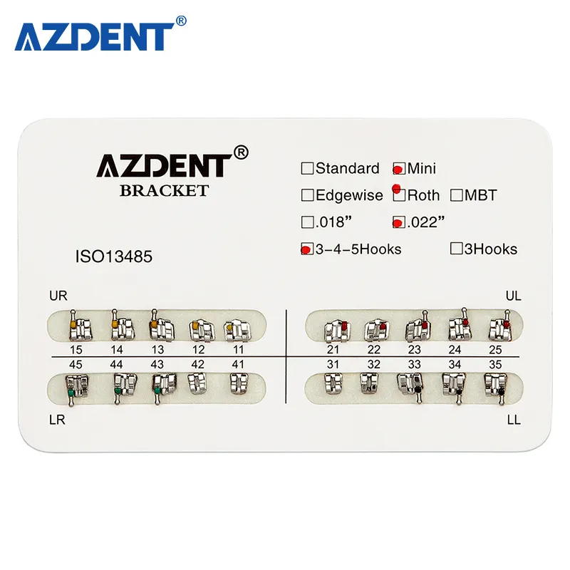 Suprimentos New Metal Mini Bondable Roth 022 Baistra Dental Bráquetes ortodônticos