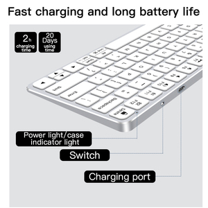 Ultra Thin Lightweight <strong>Keyboard</strong> Support <strong>Multiple</strong> System Switch <strong>bluetooth</strong> <strong>Keyboard</strong> Smart Magic <strong>Keyboard</strong> with BT USB-C Connection - Product Image 6