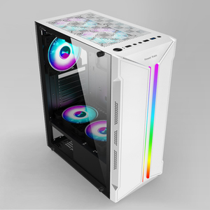 Desktop <strong>computer</strong> <strong>case</strong> ATX side transparent glass RGB panel white office and business MATX game console <strong>case</strong> - Product Image 2