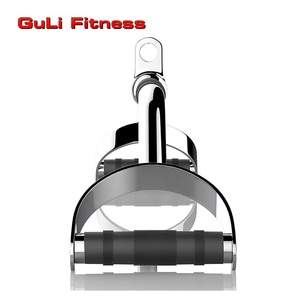 38 &quot; Chrome <strong>Pro</strong> Style Rubber Grip Lat Bar Gym Equipment Cable Attachment Solid Bar With Revolving Hanger for Triceps <strong>Trainer</strong> - Product Image 5