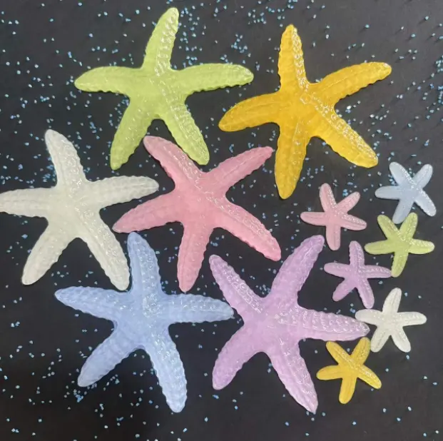かわいい漫画発光成長ミニチュアヒトデ海星レジンチャーム砂海の装飾品小さな生き物フィギュア画材