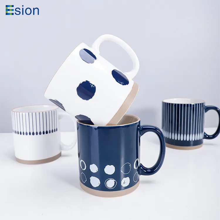 Fabrika toptan japon retro daldırma ayaklı sır seramik kahve kupa ev su bardakları kahvaltı süt kupası