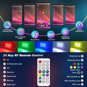超明るい防水12 LED RGB車のアンダーボディグローライトキットAPP/21ボタンRFリモコン付き - Product Image 6