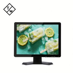 Alta calidad 15 pulgadas HD VGA entrada montaje en pared LCD Monitor de computadora 4:3 negocios pantalla táctil altavoz reemplazo uso de escritorio
