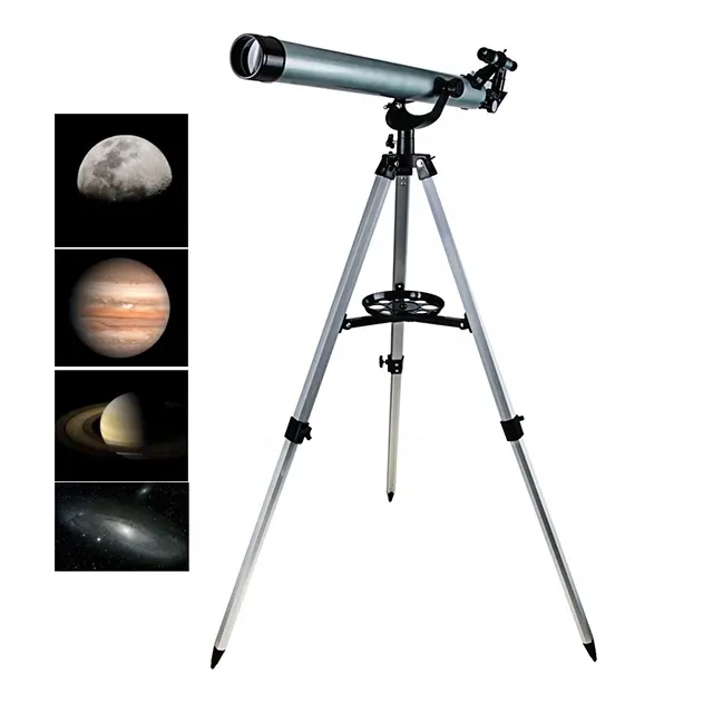 Profesyonel astronomik refrakter F90060 teleskop ay OEM Tripod çocuklar için yeni başlayanlar astronomi keşfetmek yıldız gezegen görüş