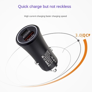 38W gri renk hızlı araba şarjı PD 20W QC 3.0 çift 2 Port araç şarj hızlı şarj Usb ve C tipi elektrikli On-board şarj - Product Image 2