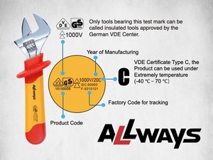 AllwaysTools 20個スパナセット1000V絶縁VDEハンドツールセット絶縁シングルオープンエンド断熱調整可能スパナ