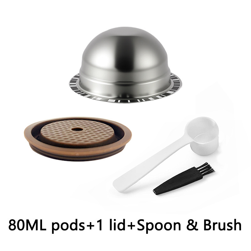 Couvercle de tasse à capsules de 80 ml avec brosse cuillère