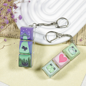 Tùy chỉnh bàn phím DIY Keychain in logo thiết kế bàn phím Keychain Keycap giảm căng thẳng thiết bị chuyển mạch Móc chìa khóa - Product Image 1