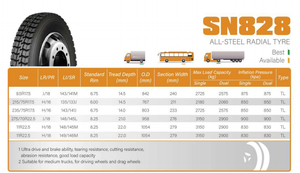 9.5 R17.5 lastik 9.5R17.5 sürüş/sürükleme deseni radyal Para Camion 9.5r17.5 16pr - Product Image 4