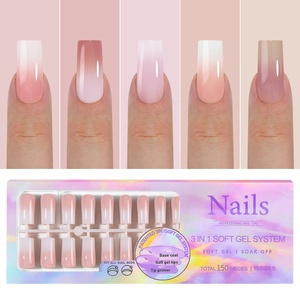 New 150Pcs/Box Gradient Color Detachable French Press on Nails 3 <strong>in</strong> <strong>1</strong> Soft Gel Nail <strong>Tips</strong> False Nail <strong>Tips</strong> - Product Image 4